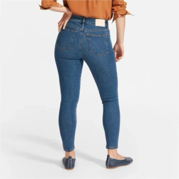 Everlane Women’s Curvy High-Rise Skinny Jean Size 26 Cropped Blue Denim - Picture 4 of 12